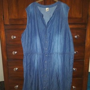 Faded Glory sleeveless drawstring shirt dress